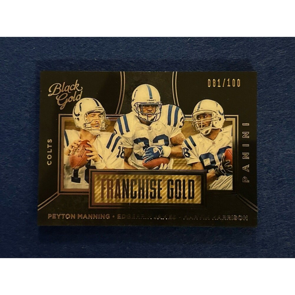 2016 Black Gold Franchise White 001/100 Peyton Manning Edgerrin James #FG3 HOF